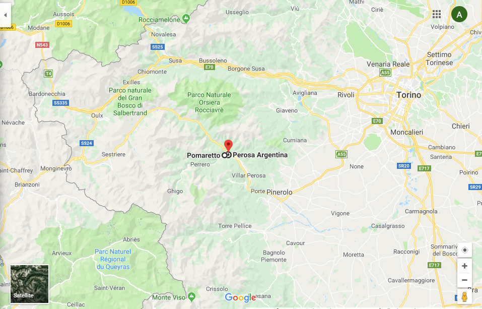 google maps zona di produzione Pinerolese Ramié